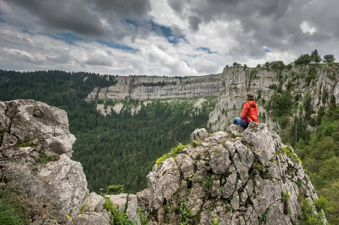The Creux du Van rock amphitheatre in the Swiss Jura